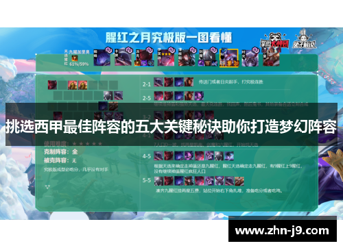 挑选西甲最佳阵容的五大关键秘诀助你打造梦幻阵容 挑选西甲最佳阵容的五大关键秘诀助你打造梦幻阵容